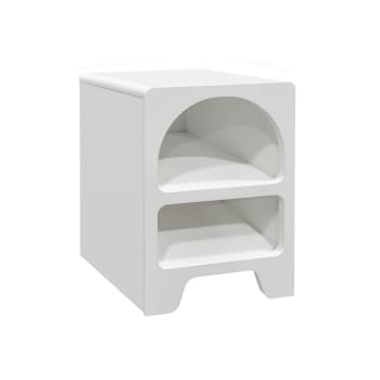 Thessa - Table de chevet organique effet bois blanc 2 niches