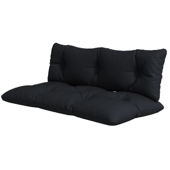 Outsunny - Set 2 cuscini da giardino in poliestere per divani e pallet nero