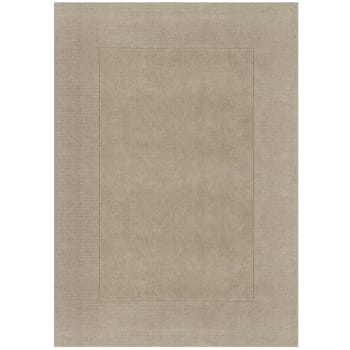 Leone - Tapis de salon uni en laine beige 160x230 cm