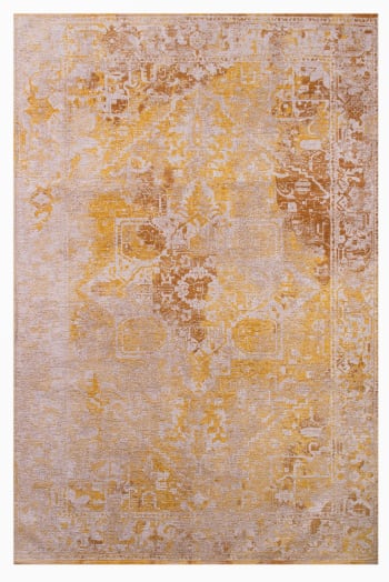 Crown - Tapis de salon moderne tissé plat jaune 170x240 cm