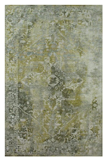 Crown - Tapis de salon moderne tissé plat vert 200x280 cm