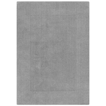 Leone - Tapis de salon uni en laine gris 200x290 cm