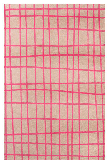 Vero - Tapis de salon moderne tissé plat rose 200x280 cm