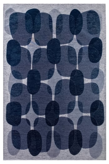 Blackspice - Tapis de salon moderne tissé plat bleu 200x280 cm
