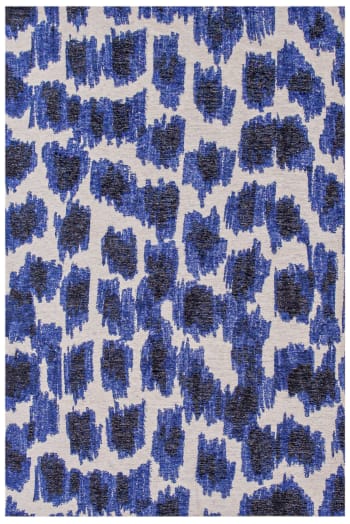 Taki - Tapis de salon moderne tissé plat bleu marine 170x240 cm