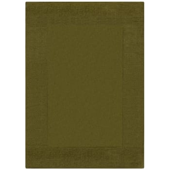 Leone - Tapis de salon uni en laine vert 120x170 cm