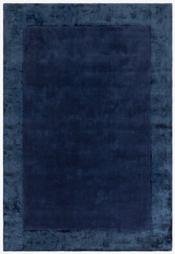Tosca - Tapis moderne en laine fait main bleu 120x170 cm