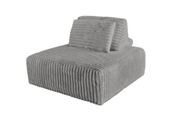 Wiolo soft - Sitzelement für modulares Sofa mit Kissen aus Breitcord, grau