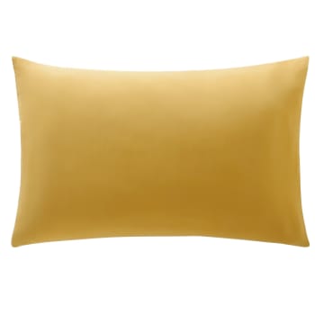 Coton uni lauréat - Taie sac 50x70 jaune ocre en coton