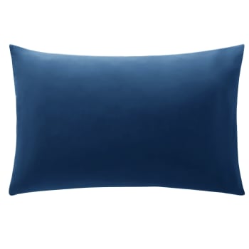 Coton uni lauréat - Taie sac 50x70 bleu marine en coton