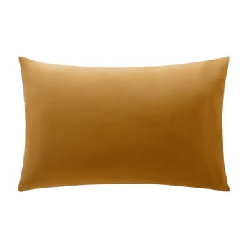 Coton uni lauréat - Taie sac 50x70 beige doré en coton