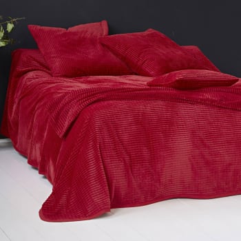Dolce - Jeté de lit 270x245 rouge brique en polyester