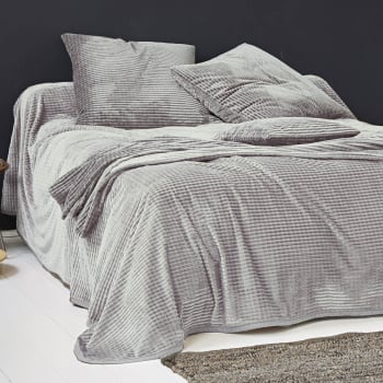 Dolce - Jeté de lit 270x245 gris en polyester