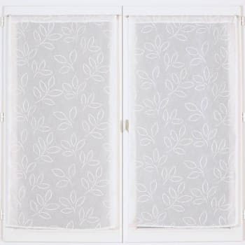 Flocage - Lot de 2 voilage droit 60x160 blanc en polyester