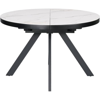 Rondo - Table à manger en Ceramique 4 personnes Blanc