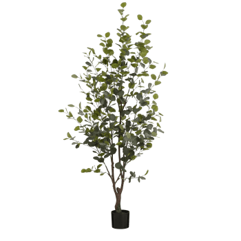 Eucalyptus - Planta artificial eucalipto en maceta poliéster verde alt.180