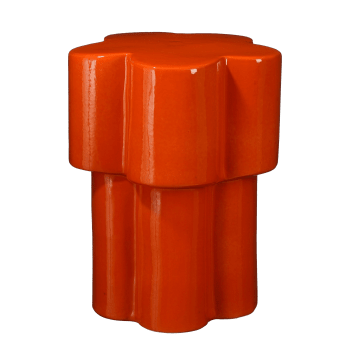 Aita - Table d'appoint en céramique orange H45