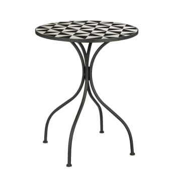 Table De Jardin Ronde Pliante 80 Cm - Aspect Rotin Noir, Hauteur 73 Cm, Pour Terrasse Et Balcon - 10