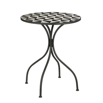 Cambria - Table de bistrot de jardin en métal noir D61