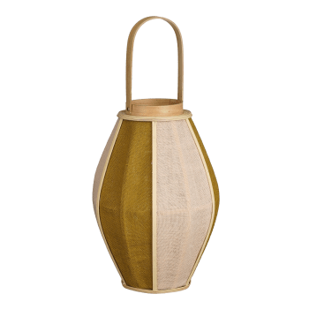 Roger - Lanterne en jute beige et marron H45