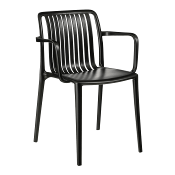Paloma - Chaise de jardin en polypropylène noir