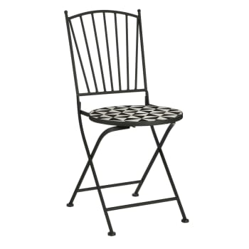 Cambria - Chaise de bistrot de jardin en métal noir