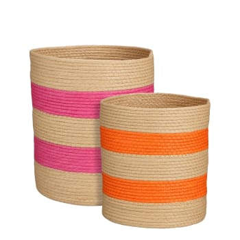 Nacho - Juego de 2 cesta de papel rosa oscuro y naranja alt.34