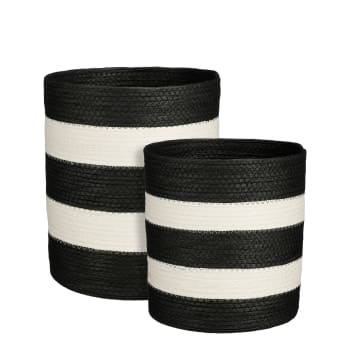 Nacho - Juego de 2 cesta de papel negro y blanco alt.34