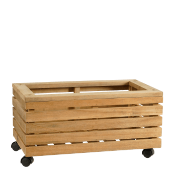 Glenwood - Jardinière sur roues pour l'extérieur en bois d'acacia marron H30