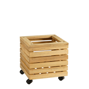 Glenwood - Jardinière sur roues pour l'extérieur en bois d'acacia marron H35