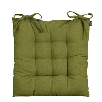 Paddy - Coussin de chaise d'exterieur en coton vert 46x46