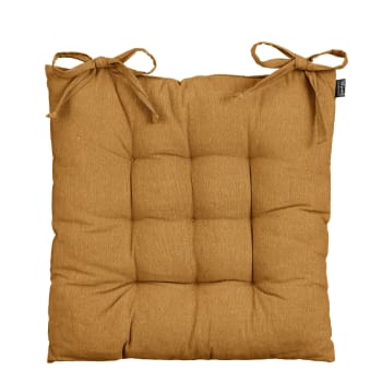 Paddy - Coussin de chaise d'exterieur en coton marron 46x46