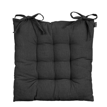 Paddy - Coussin de chaise d'exterieur en coton noir 46x46