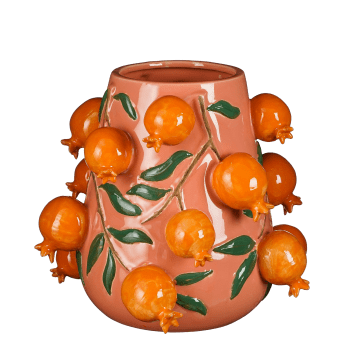 Melika - Vase en céramique rose H30,5