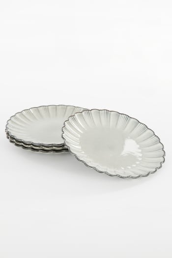 Assiette En Grès Bleu 22 Cm – Collection Au Grès Du Temps, Fabrication Artisanale, Pour Table Du Quotidien - 2