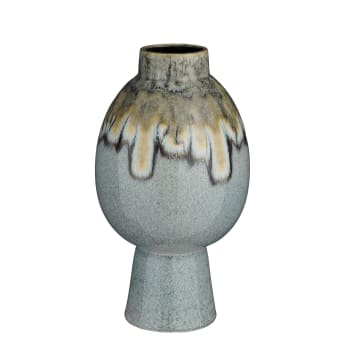 Helma - Vase en céramique bleu H38