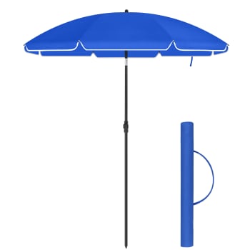 Parasol de 160 cm protection solaire upf 50+ Inclinable sur 30° bleu