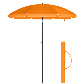 Parasol de 160 cm protection solaire upf 50+ Inclinable sur 30° orange