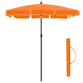 Parasol 200 x 125 cm protection solaire upf 50+ inclinable orange
