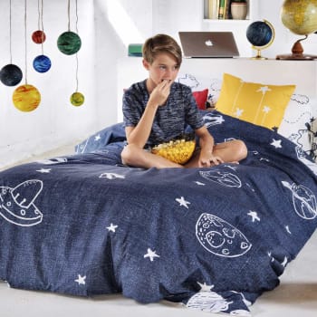 Starspace - Juego nórdico 2 piezas 100% algodón multicolor 180x220 cm (cama 105)