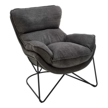 Easy - Sessel aus grauem Samt