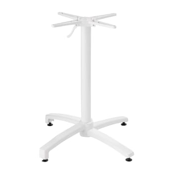 Klipo - Pied de table avec système inclinable en aluminium blanc