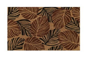 Jungle mat - Zerbino in fibra di cocco stampato giungla nero bordeaux 60x90