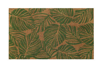 Jungle mat - Zerbino in fibra di cocco stampato motivo giungla verde 40x60