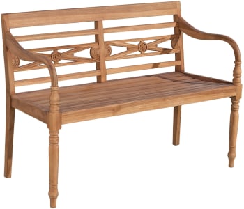 Panchina Da Giardino In Teak 120cm - Per 2 Persone Con Portata 250kg, Design Classico E Resistente - Foto 7