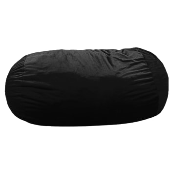 Pouf lungo gigante finta pelliccia nero 160 cm