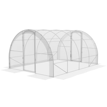 Outsunny - Serra a tunnel per orto con copertura trasparente in pe e acciaio