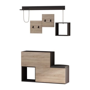 Inga - Design-Eingangsmöbel aus Holz und Grau