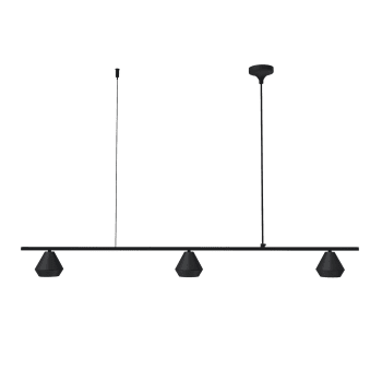 Lua - Lampe à suspension 3 spots métal noir