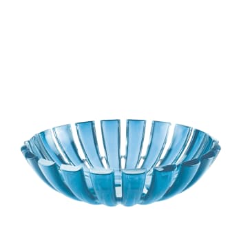 Dolcevita - Corbeille à pain ou fruits en acrylique bleu et transparent 25 cm